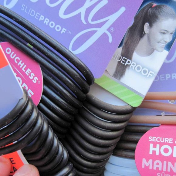 14 Goody Slide Proof Bold All Day Hold Stay Secure Elastic Ponytailer Hair Bands - Picture 15 of 16